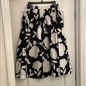 Kate Spade by Target Black and White Pleated Midi Skirt